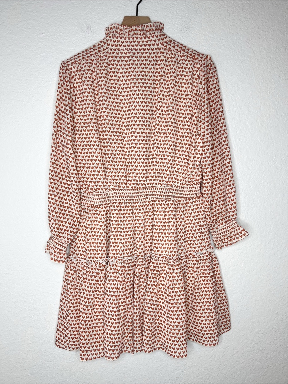 The Shirt by Rochelle Behrens Cream Mini Dress with Red Heart Print - Picture 3 of 7